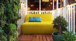 Как правильно выбрать кресло на балкон-6, Кресло-лежак Док яркого цвета на балконе